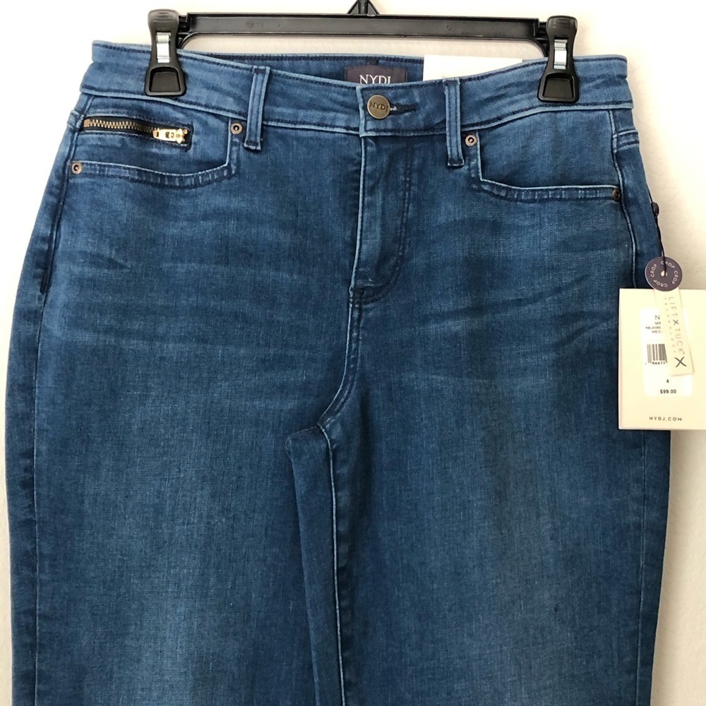 NWT NYDJ Relaxed Straight Piper Capri Crop Jeans - Med Market Medium Wash size 4 - Picture 6 of 13